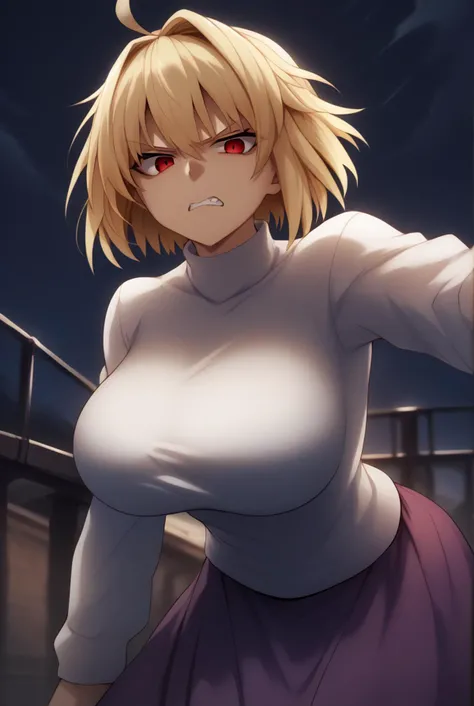 score_9, score_8_up, score_7_up,
masterpiece,8k,uncensored,(highres:1.3),high resolution, unity 8k wallpaper, detailed face, detailed CG, (perfect hands, perfect anatomy),
(high quality, best quality)(curvy:1.45)(shiny hair:1.2) (shiny skin:1.2) (oily skin:1.2) (uncensored:1.2)(big breasts,)
<lora:arcuid-brunestud-ponyxl-lora-nochekaiser:0.8> arcueid brunestud, blonde hair, red eyes, short hair, ahoge,, long skirt, purple skirt, skirt, sweater, turtleneck, white sweater,
backlighting, bridge, night sky,cowboy shot,
disgust, clenched teeth, shade face,(from below:1.1)bent over, looking at viewer,(stomping:1.5)
<lora:Gin_mokuPDXL:1>,