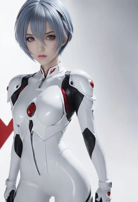 Evangelion,Rei Ayanami,Silver Blue Hair,Red eyes,Red Eyes,Plug Suit,Bodysuits,Interface Headset,白いBodysuits,Ultra HD,super high quality,masterpiece,Digital SLR,Photorealistic,Detailed details,Vivid details,Depicted in detail,A detailed face,Detailed details,Super Detail,Realistic skin texture,Anatomical basis,Perfect Anatomy,Anatomically correct hand,Anatomically correct fingers,Complex 3D rendering,Sexy pose,Rainy Sky,Beautiful scenery,Fantastic rainy sky,Picturesque,Pink Lips,