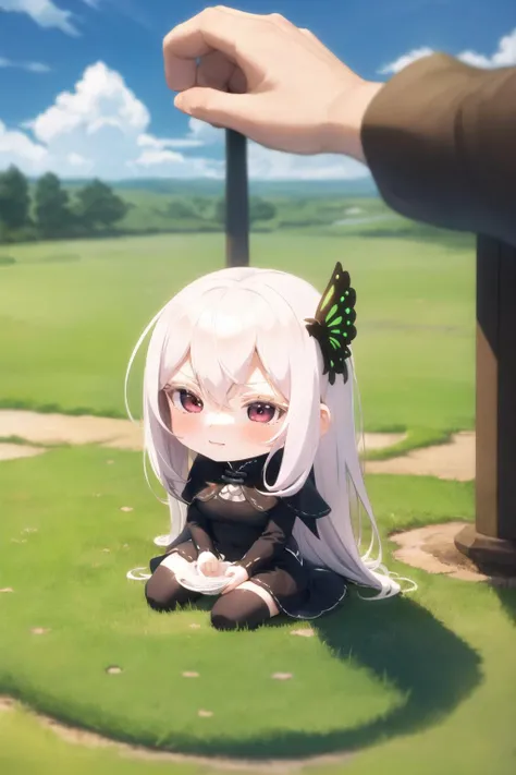 masterpiece, best quality, 1girl, echidna, full body, IncrsHeadpatPOV, chibi <lora:HeadpatPOVV2:1> <lora:Anzhc Echidna:1> <lora:Chibi (constant ww, adamw d)_522395:1>