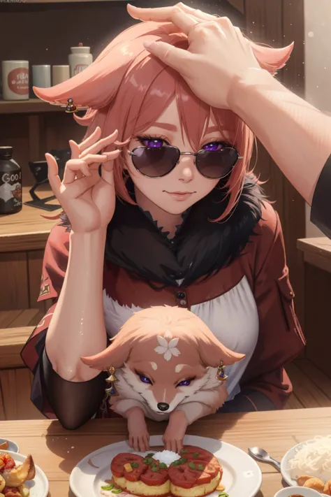 (masterpiece, high quality, extremely detailed, high resolution:1.1),
[<lora:SaltBaeMeme:0.65> \u0023cmd\(cooldown\(0.50\)\)::40],
[<lora:YaeMikoFox:1.0>\u0023cmd\(warmup\(0.25\)\)::40] ,(YaeMikoFox:1.2) SaltBaeMeme salt, sunglases, perfect fur, glossy eyes, happy, high quality food,
[<lora:HeadpatPOV:1.0>\u0023cmd\(cooldown\(0.35\)\)::25] (HeadpatPOV, pov, headpat:1.2),