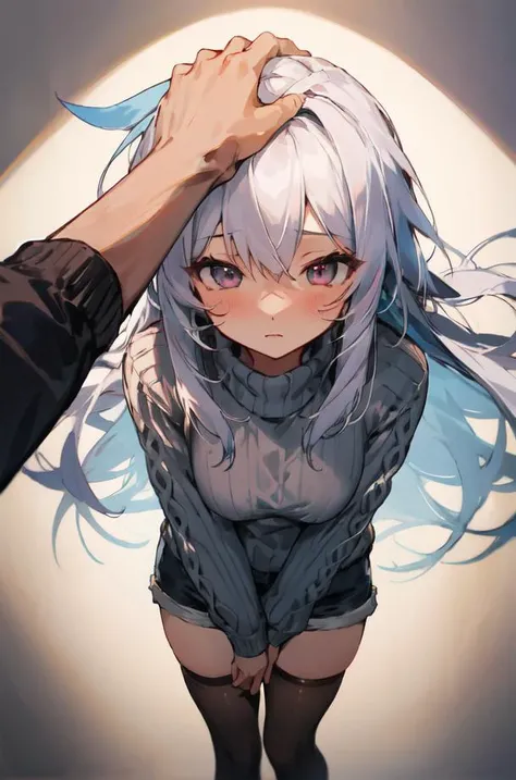 ((A girl covers her entire nose with her hand)),1girl, yoka, 1girl, ((long hair, blue eyes, very long hair, grey hair, blue hair, hair between eyes, I&#39;m covering my nose with my hand,covering face ,cover your face with your hands,cover your nose with your hand,covering all face with hand,((I cover my entire face with my hands)),Yosaki Kanade,half  closed eye,winking  eye,one eye closed,covering mouth with hand 