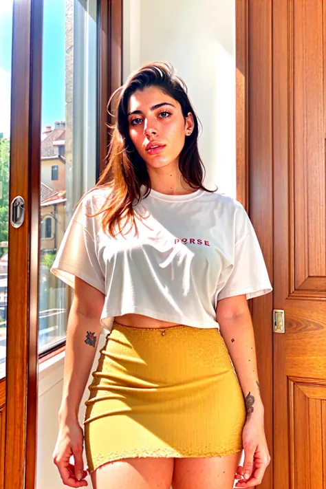 (masterpiece, best quality, high resolution:1.2), (dynamic pose:1.2), (dynamic angle)
casual photography, HDR, natural light, (anti-aliasing:1.2), elegant, soft scattered light, realistic proportions, limited palette, backlit, accent lighting, (neutral colors:1.3), cross process, cinematic lighting, coherent light, coherent shadows, depth of field, 35mm photograph, film grain, film stock photograph ,kodak portra 400, camera f1.6 lens , lifelike texture,
detailed face, detailed eyes, detailed skin, extremely detailed, intricate details,
<lora:ZH_PFLopez:1>, zh_pflopez, 1girl, solo, realistic, black hair, looking at viewer, shirt, skirt, indoors,