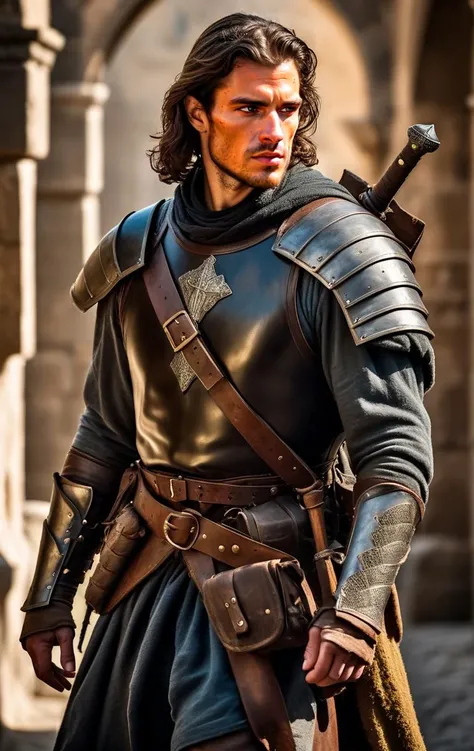 modelshoot style, (extremely detailed CG unity 8k wallpaper), full shot body photo of the most beautiful artwork in the world, medieval armor, professional majestic oil painting by Ed Blinkey, Atey Ghailan, Studio Ghibli, by Jeremy Mann, Greg Manchess, Antonio Moro, trending on ArtStation, trending on CGSociety, Intricate, High Detail, Sharp focus, dramatic, photorealistic painting art by midjourney and greg rutkowski