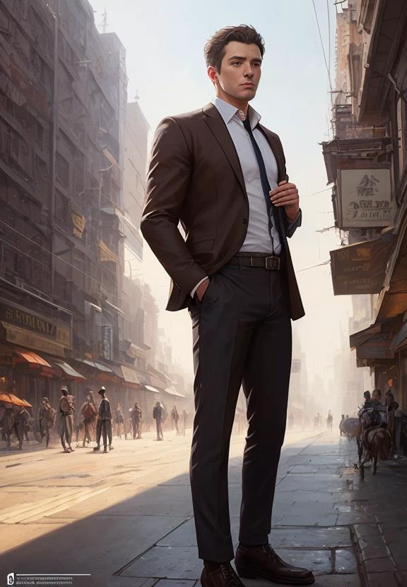 timeless style, full shot body photo of the most beautiful artwork in the world featuring (modelshoot style), (hand_on_hip:1.2), big game hunter, 1890, victorian age, old, male, a character portrait, art by artgerm and greg rutkowski and magali villeneuve, analog style, (mdjrny-v4 style), (from below:1.2), (perfect male figure),(handsome,sexy,hot young man),((detailed face and eyes)), (well defined face, gentleman:1.3 ),focus on face, (perspective:1.1),male focus, man, professional majestic oil painting by Ed Blinkey, Atey Ghailan, Studio Ghibli, by Jeremy Mann, Greg Manchess, Antonio Moro, trending on ArtStation, trending on CGSociety, Intricate, High Detail, Sharp focus, dramatic, photorealistic painting art by midjourney and greg rutkowski