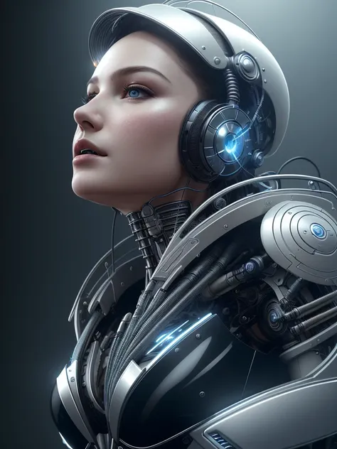 complex 3d render ultra detailed of a beautiful porcelain profile woman android face, full body, sitting, cyborg, robotic parts, 150 mm, beautiful studio soft light, rim light, vibrant details, luxurious cyberpunk, lace, hyperrealistic, anatomical, facial muscles, cable electric wires, microchip, elegant, beautiful background, octane render, H. R. Giger style, 8k, best quality, masterpiece, illustration, an extremely delicate and beautiful, extremely detailed ,CG ,unity ,wallpaper, (realistic, photo-realistic:1.37),Amazing, finely detail, masterpiece,best quality,official art, extremely detailed CG unity 8k wallpaper, absurdres, incredibly absurdres, <lora:japaneseDollLikeness_v10:0.1>, <lora:koreanDollLikeness_v10:0.5>, robot, silver halmet,