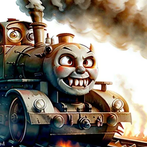 thomas the tank engine, demonmawai <lora:demonmawai_v10:1>