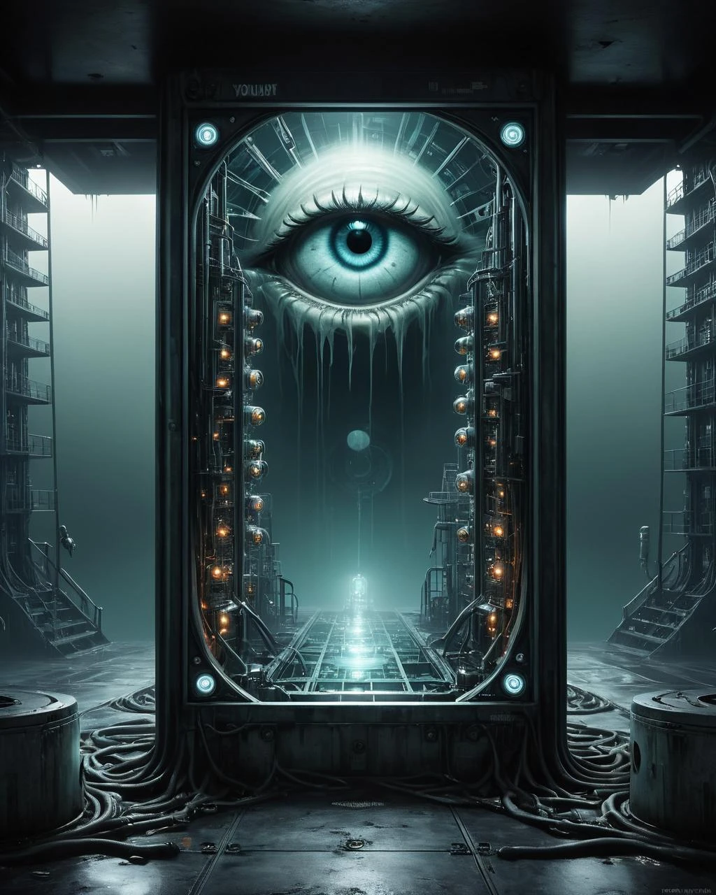 Advertising poster style <lora:FF-Halloween-IT:0.8>Halloween theme, concept art, Full length frame of a (high-tech:1.2) , from inside of a Oil platform, Side lighting, Muted Colors, Unsplash, Halloween style, hauntingly surreal <lora:FF_Hall-_general:0.3> <lora:Halloween.FFusion.AI-TECH:0.4>, ultra realistic concept art, Halloween art style, stylized digital illustration, futuristic art style . Professional, modern, product-focused, commercial, eye-catching, highly detailed