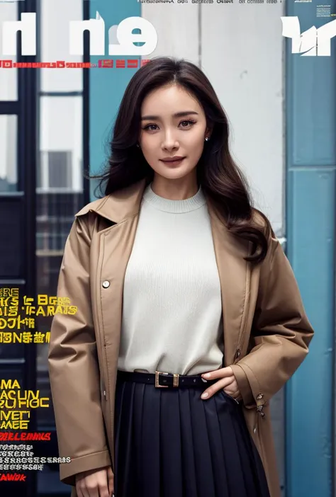 <lora:yangmi:0.88:lbw=1,0,0,0,0,0,0,0,1,1,1,1,1,1,1,1,1>
(fake cover), (magazine cover:1.66), cover, (english text:1.23), 
yangmi body, yangmi face, 1girl, solo, skirt, pleated skirt, long hair, cowboy shot, brown eyes, standing, highres, lips, realistic, brown hair, jacket, looking at viewer, black dress, white jacket, dress, long sleeves, smile, black skirt,
indoorscene, scenery, window, highres, plant, table, indoors, couch, potted plant, cup, day,
<lora:NM_æé¨æ¹åå¨_1.0:0.35> <lora:more_details:0.3> <lora:epi_noiseoffset2:1> <lora:QYpifuV1:0.9>