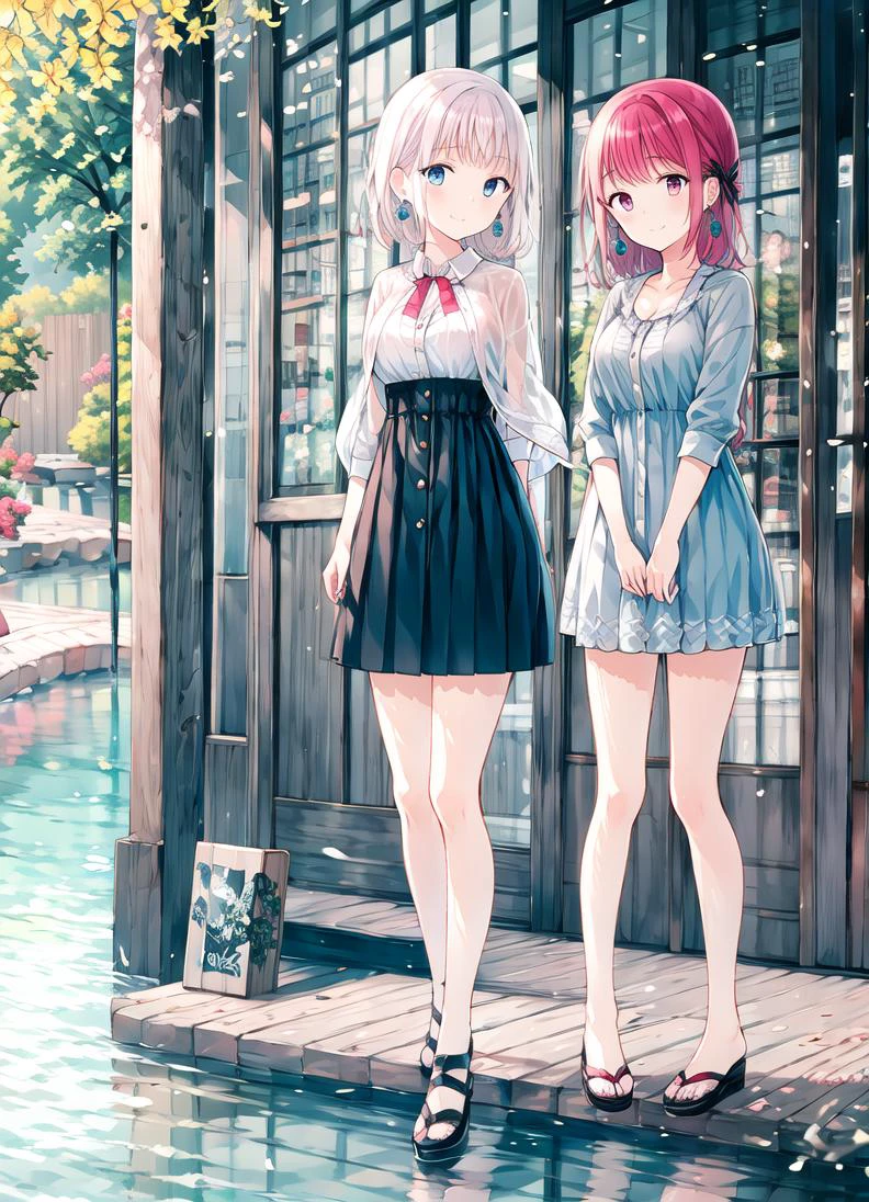 <lora:kataragiStyleV10_v10:0.85>,(masterpiece:1.2), best quality, highest quality,detailed and intricate,highres, 8k,anime,extremely detailed,detailed eyes,(detailed face:1.2),(illustration:1.2), (official art:1.2),
, smile,,sunlight,happy,(earrings:1.2), (bowtie:0.8), dynamic pose,,,depth of field,long skirt,wind lift, (thigh strap:0.6), wisteria, capelet,cleavage, large breasts, rose,
closed mouth,(glowing lamp:0.4),(green dress:1.2) ,(lake background:1.2) ,red ribbon, (pink hair:1.2), clover,miniskirt,thighs, hair ribbon,