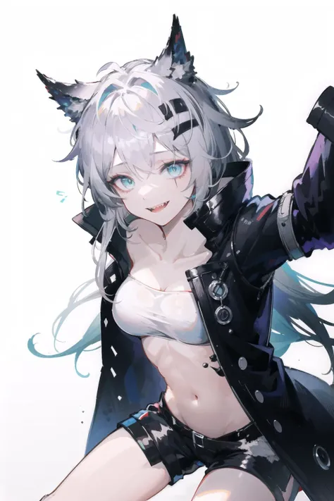 1girl,white background, simple background, dark theme, soothing tones, muted colors, high contrast,
<lora:Arknights-lappland-Refined Horrormarea&Original outfits:1>lappland \(arknights\),
(sharp teeth,fangs),long hair,open mouth,(hyperrealism, soft light, sharp),(crazy eyes, crazy smile:1.4),coat,(naked coat:1.5),pussy,nipples
