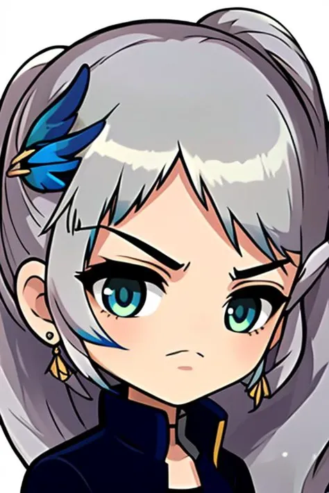 best quality, intricate details, close up, portrait,angry
1girl <lora:pavoliaReine_pavoliaReineV1:0.8> reine-long-hair, white pupils, blue eyes, green eyes,feather hair ornament,single earring,side ponytail, braided bangs, long hair, very long hair,
<lora:noNose_nevernose:0.8> <lora:maplestoryStyle_v30:0.8> chibi, <lora:twitchEmotesLORA_v13:0.8> twitch emoji,