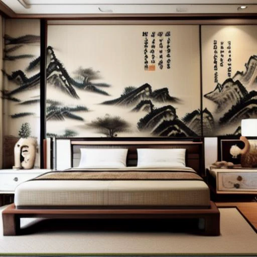 <lora:Chinese style bedroom_1:1>Chinese style bedroom, light color, Chinese paintings