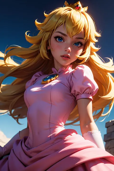 Pricesa peach de mario bros usando terno.