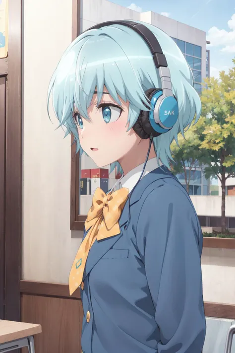 <lora:0020HSCtakekasamiki:1>,takekasamiki,school_uniform,headphone,