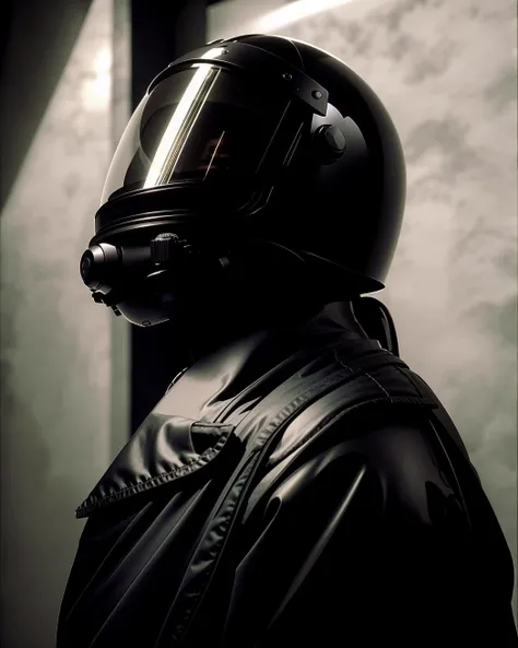 a man in a suit and a helmet , american realism ,  unreal 5, a raytraced image