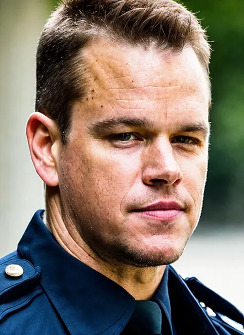 photo of handsome sks person, natural lighting <lora:locon_mattdamon_v1_from_v1_64_32:1.15>, cinematic, police officer