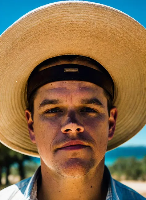 photo of handsome sks person, natural lighting <lora:locon_mattdamon_v1_from_v1_64_32:1.15>, cinematic, sombrero