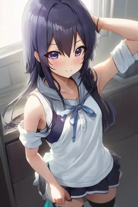 1girl,anime,from above, arms behind back<lora:jeonghee1414-000010:1>
