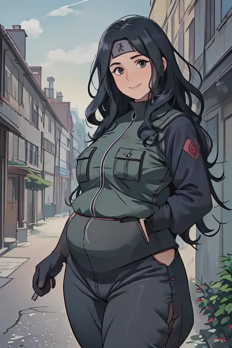 (masterpiece:1.4), high quality, high definition, sharp focus, detailed face, anime, best quality, 4k, 8k, absurd resolution, intricate detail, detailed hands, detailed eyes, animation, illustration, highly detailed, highres, extremely detailed, detailed background, <lora:ETO_OCC002:0.7> ETO_OCC, black hair, curly hair,longhair, thick eyebrows, (gentle smile:1.4), (smiling), <lora:hyperdenoiser_v090:0.6>, <lora:hyperrefiner_v090:0.6>, (looking at viewer:1.4), <lora:pytorch_lora_weights:1>, detailed scenery, blush, (plump:1.2), <lora:attire_narutovest-11:0.6> joninvest, forehead protector, gloves, fingerless gloves, konohagakure symbol, weapon, holding, ninja, blue pants, dynamic stance, <lora:ARWKonohaVillage:0.6> konohavillage, place, city, mountain, sky, street,
