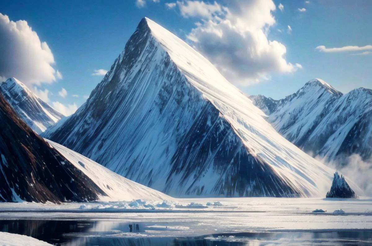 a profestional picutre of 10) The Chocolate Glacier - A massive ice sheet, its surface coated in smooth chocolate that glitters in the sunlight. The air is filled with the sweet scent of cotton candy and the sound of cracking ice. The glacier is said to be home to a powerful creature known as the Chocolate Yeti who guards an ancient treasure trove. ,wide angle, landscape , photorealism,unreal 5 daz, extremely detailed ,((ultrasharp)),((masterpiece)),((best quality)),((ultradetailed)),((intricated details)), extremaly detailed background, ultra realistic,32k,RAW photo, 8k ,dslr,soft lighting,high quality,film grain, beautiful and aesthetic,extremely detailed, natural shadows, <hypernet:sxzBloom_sxzBloom:0.7> <lora:add_detail:1> <lora:add_sharpness:0.63>