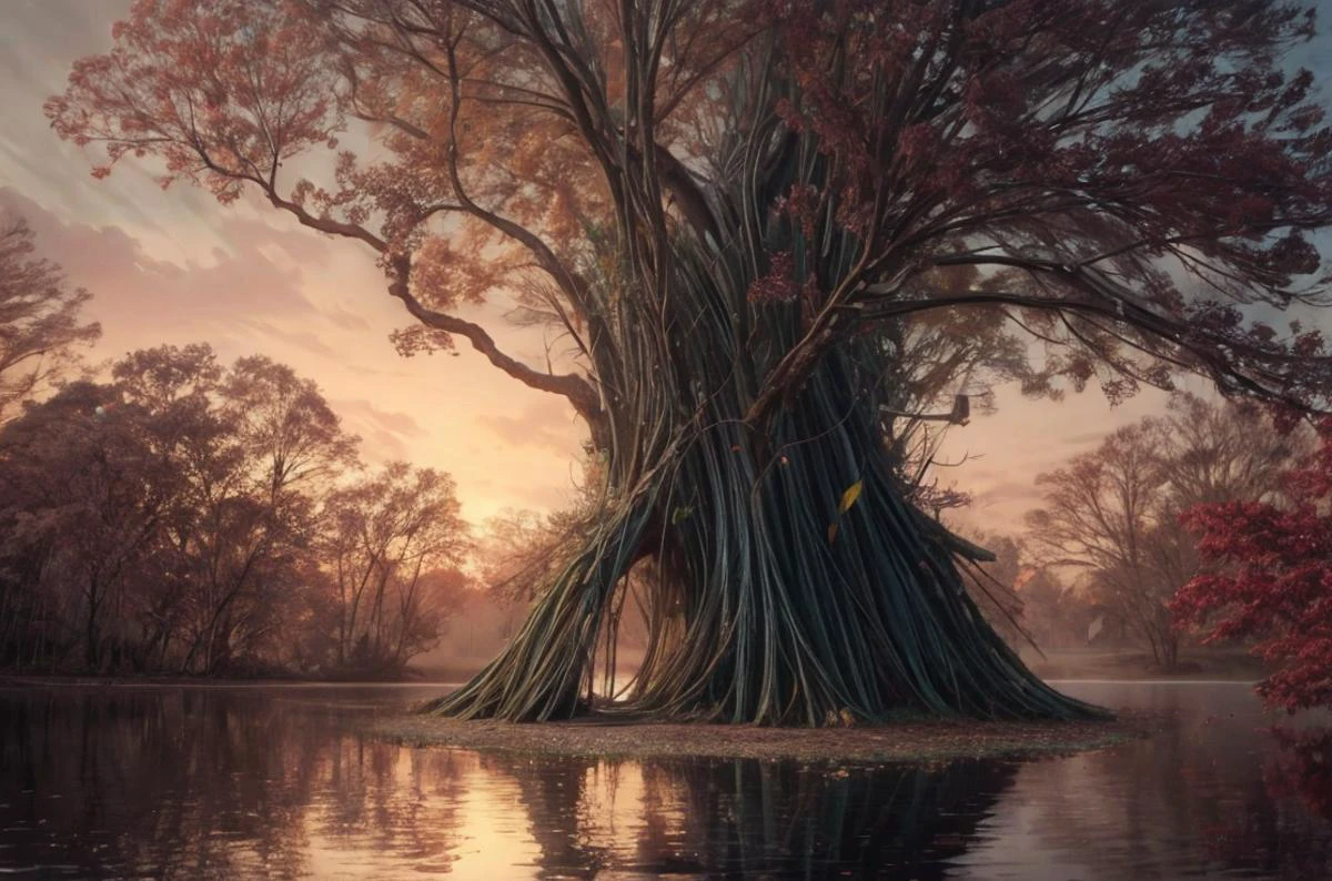 a profestional picutre of 7) The Sugar Swamp - A vast swamp filled with bubbling sugar water, its trees coated in colorful sugar leaves that shimmer in the sunlight. The air is filled with the sweet scent of cotton candy and the sound of croaking frogs. The swamp is said to be home to a powerful creature known as the Sugar Queen who can grant wishes to those who seek her out. ,wide angle, landscape , photorealism,unreal 5 daz, extremely detailed ,((ultrasharp)),((masterpiece)),((best quality)),((ultradetailed)),((intricated details)), extremaly detailed background, ultra realistic,32k,RAW photo, 8k ,dslr,soft lighting,high quality,film grain, beautiful and aesthetic,extremely detailed, natural shadows, <hypernet:sxzBloom_sxzBloom:0.7> <lora:add_detail:1> <lora:add_sharpness:0.63>