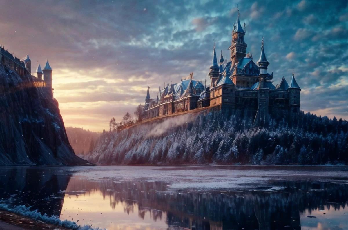 a profestional picutre of 6) The Peppermint Castle - A massive stone castle, its walls coated in shimmering peppermint ice that glitters in the sunlight. The air is filled with the sweet scent of cotton candy and the sound of raucous laughter from the castle's residents. The castle is said to be home to a powerful witch who can grant wishes to those who seek her out. ,wide angle, landscape , photorealism,unreal 5 daz, extremely detailed ,((ultrasharp)),((masterpiece)),((best quality)),((ultradetailed)),((intricated details)), extremaly detailed background, ultra realistic,32k,RAW photo, 8k ,dslr,soft lighting,high quality,film grain, beautiful and aesthetic,extremely detailed, natural shadows, <hypernet:sxzBloom_sxzBloom:0.7> <lora:add_detail:1> <lora:add_sharpness:0.63>