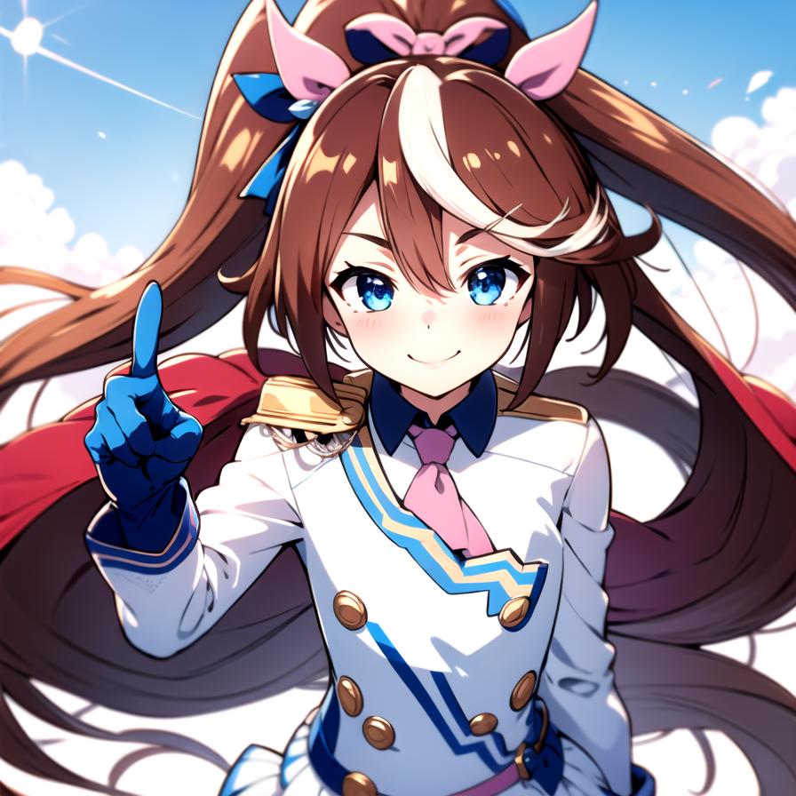 Anime girl with long hair and blue eyes holding a cookie - SeaArt AI