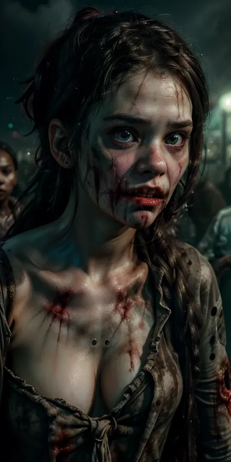 (((Ultra-HD-quality-details, ideal-cutesie))) 1girl , <lora:Zoey_zombie_olderV2_r40:.8> 40-zoey-olderv2-zombie, apocalyptic-scene