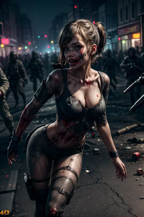crowd of hot female zombies, blood covered, wet skins, cinematic lighting, panoramic, , masterpiece, high quality, erotic