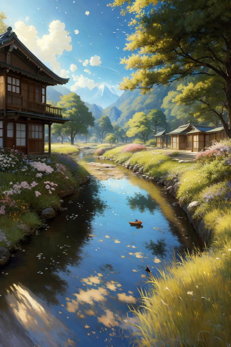 _modelshoot style, (extremely detailed CG unity 8k wallpaper), full shot body photo of the most war torn cities of japan artwork in the world, professional majestic impressionism oil painting by Waterhouse, John Constable, Ed Blinkey, Atey Ghailan, Studio Ghibli, by Jeremy Mann, Greg Manchess, Antonio Moro, trending on ArtStation, trending on CGSociety, Intricate, High Detail, dramatic, makoto shinkai kyoto, trending on artstation, trending on CGsociety