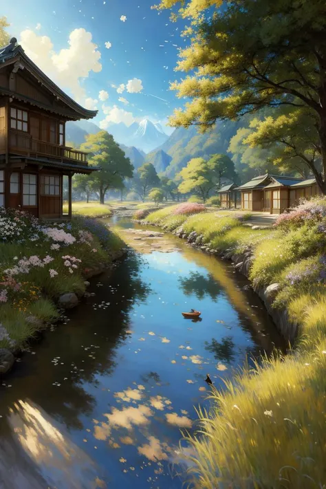 _modelshoot style, (extremely detailed CG unity 8k wallpaper), full shot body photo of the most war torn cities of japan artwork in the world, professional majestic impressionism oil painting by Waterhouse, John Constable, Ed Blinkey, Atey Ghailan, Studio Ghibli, by Jeremy Mann, Greg Manchess, Antonio Moro, trending on ArtStation, trending on CGSociety, Intricate, High Detail, dramatic, makoto shinkai kyoto, trending on artstation, trending on CGsociety