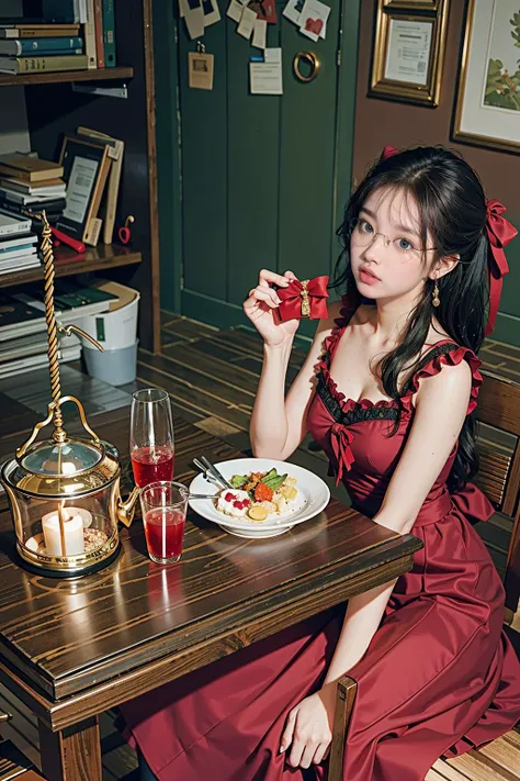 <lora:MachineDollYayaV1:0.7>red ribbon, yaya