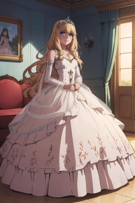 8k high quality detailed,highres,comic,anime,detailed image,
(an illustration of a teenage girl posing,(an illustration of girl,teenage girl)),(magazine_illustration),(magazine_sheet),
(, LatifaFleuranza,1girl,blonde hair,blue eyes,very long hair,[medium_breasts]),(Sunny Smile),detailed_face,realistic_skin_texture,
((Sitting on a chair with legs crossed and hands resting on knees,):0.5),
(, (edgGaruda_dress),ballgown,bird_woman,[ballgown|edgGaruda_dress]),realistic clothing texture,<lora:AmagiBrilliantPark_LatifaFleuranza:0.6>,<lora:edgGarudaBallgown:0.45>