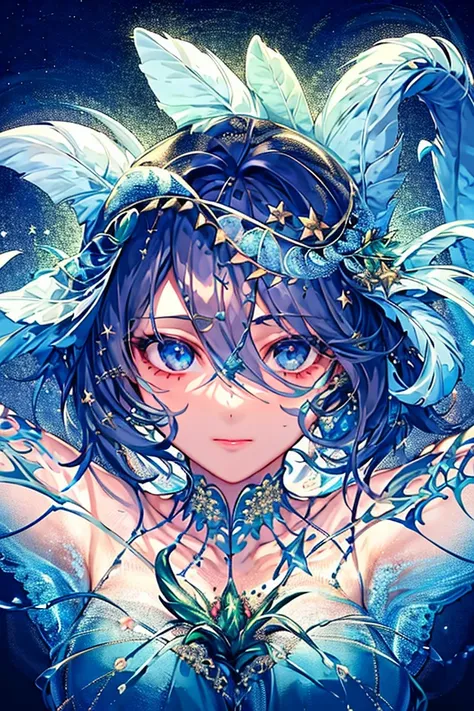 masterpiece, best quality, ,(((girl:1.4))),plants,night,starry,(glass) <lora:natureCthulhuGirl_v10:0.8>