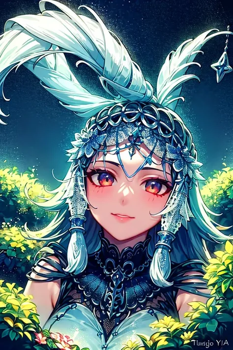 masterpiece, best quality, <lora:natureCthulhuGirl_v10:0.8>, (girl:1.6), plants, night, starry, (glass)