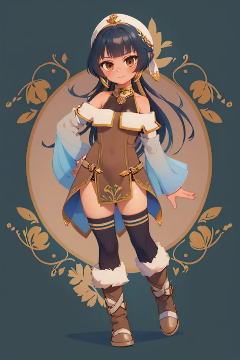 (masterpiece, best quality:1.2), solo, 1girl, feathena, slight smile, looking at viewer, brown dress, detached sleeves, shorts, thighhighs, boots, bare shoulders <lora:athena-nvwls-v1:1>