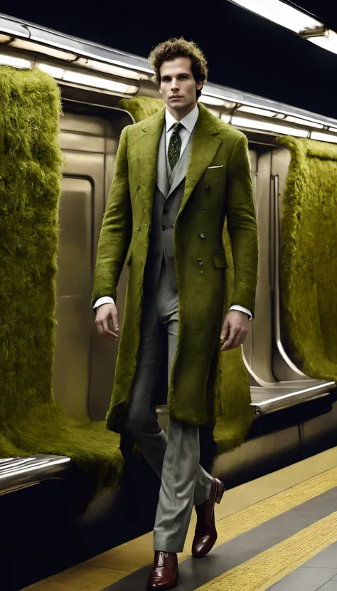 <lora:mosscoveredXL:1>moss, man clothes in location: subway, (Masterpiece:1.3) (best quality:1.2) (high quality:1.1)