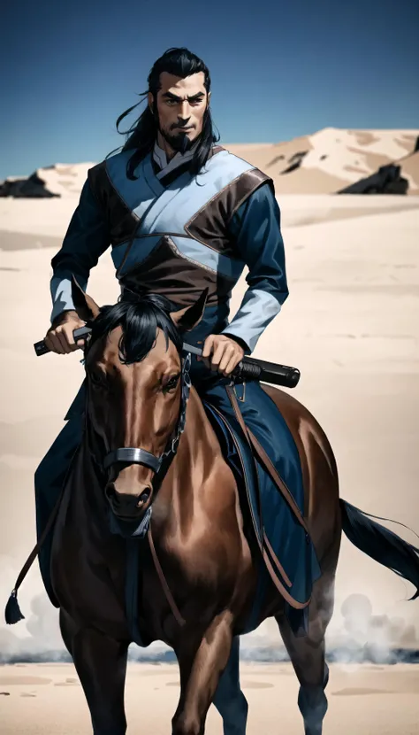 (cowboy shot),  sfw, (masterpiece), (best quality:1.0), (ultra highres:1.0), detailed eyes
BREAK
<lora:TonraqTLOK-000007:0.7>TonraqTLOK ,cowboy outfit, boots, riding horse
<lyco:UnlimitedBladeWorksV1:1.0> holding gun, holster
BREAK
desert, gorgeous view