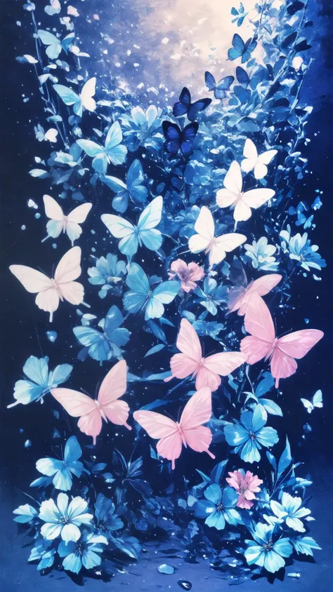 (masterpiece,top quality,best quality,official art,beautiful and aesthetic:1.2), abstract art, absurdres, darkness, colorful,
<lora:hudieqy1:0.7>hudie, butterfly, garden, flower field, flower, pink butterfly, blue butterfly,