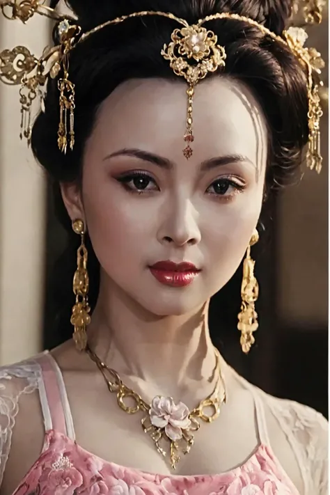 masterpiece,best quality,(detailed face, perfect face, perfect eyes, realistic eyes, perfect fingers),(clear face),fantasy girl,long hair,hair ornaments,looking at viewer,outdoors,intricate,high detail,sharp focus,dramatic,beautiful girl,full body,standing
chinese clothes,pink dress,hair ornament, <lora:zhoujie:0.8>