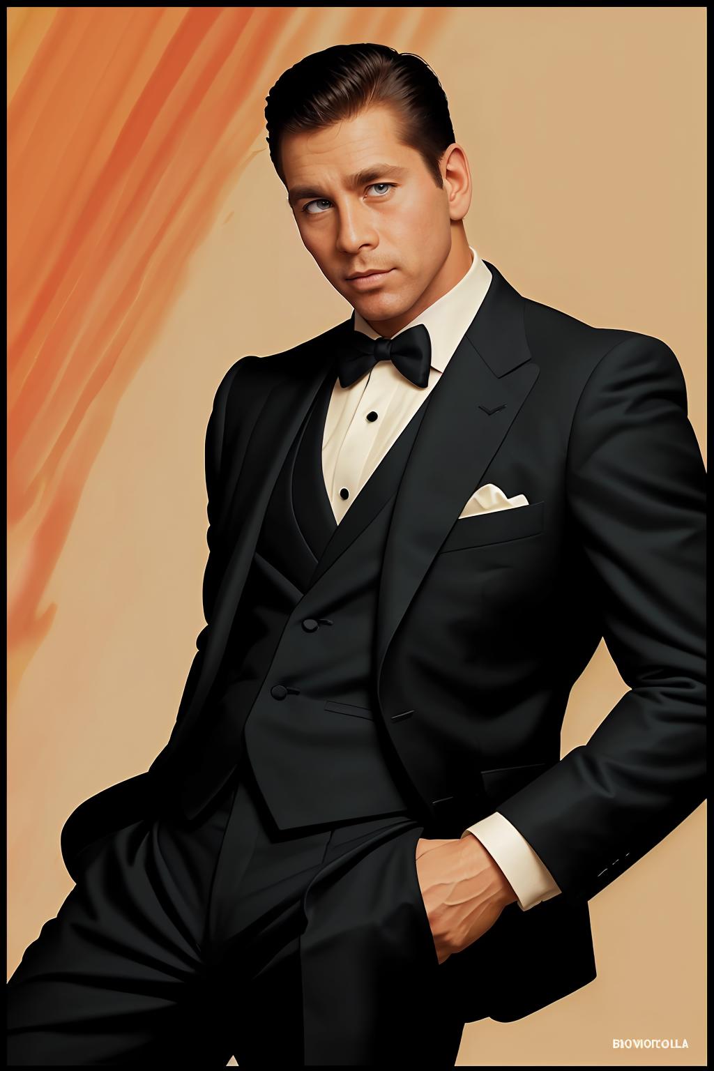 Arafed image of a man in a tuxedo posing for a picture - SeaArt AI