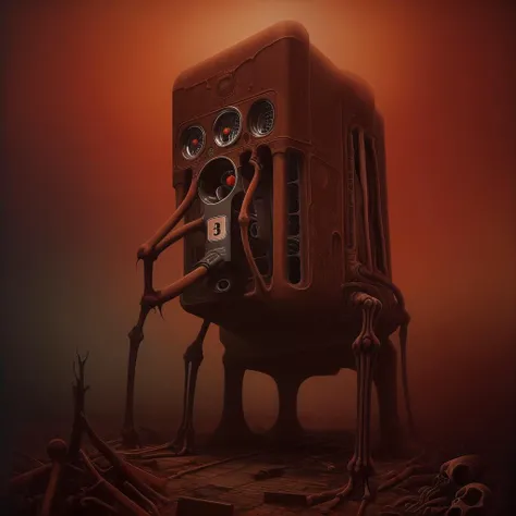 High detail painting in the style of (b3ks1nsk1:1.1) <lora:Beksinski1:0.5> (coffee machine:1.2),
(fog, haze, structures, ominous, long, red, orange, sky, bones, skeleton, skull, creature, apocalyptic, teeth, silhouette, glowing, cathedral, floating, massive, lovecraftian, cracked, dry, crumbling, nightmarish, horror, gothic:0.8), surrealist, dystopian, absurdes, 8k high definition, highest quality, masterpiece, best quality, 8k, HDR, ultra-detailed, amazing, intricate