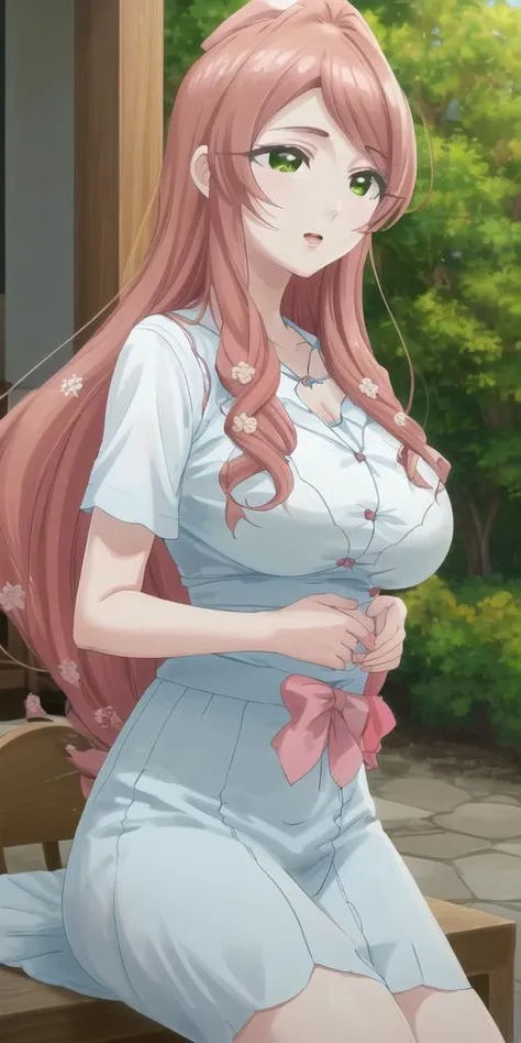 (best-lifelike-real-life) <lora:hanazono_hahari:1> hanazono_hahari, outdoors, milf, staring in love and completely absent-minded