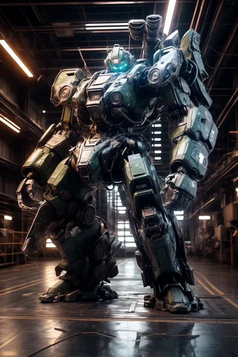 (8k,best quality, masterpiece:1.2),physically-based rendering,surface reflection,metallic luster,looking at viewer,
BJ_Zagu_Mecha,green_eyes,standing,no_humans,glowing,robot,mecha,clenched_hands,science_fiction,one-eyed,
<lora:Zagu_Mecha:0.8>,
<lora:add_detail:1>, <lora:HologramMecha:0.5>,