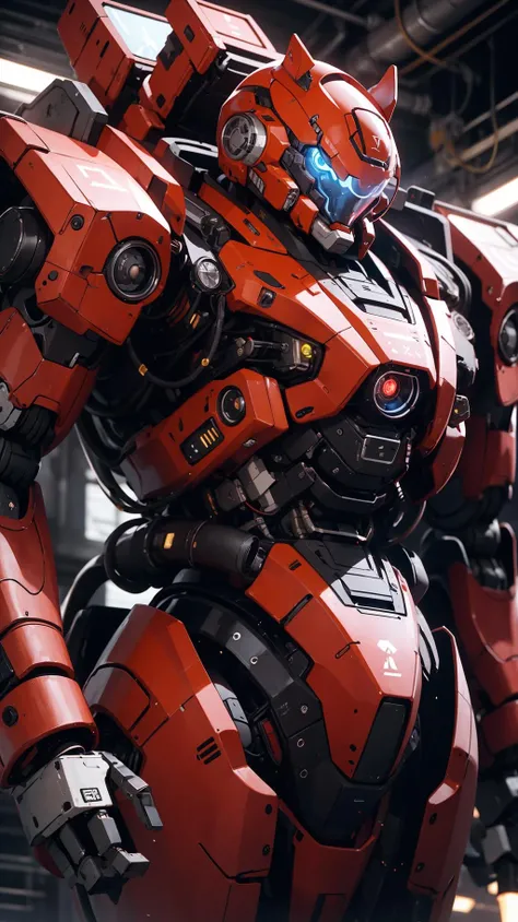 BJ_Zagu_Mecha, solo, no_humans, glowing, robot, mecha, science_fiction, looking_ahead, lights,
cinematic lighting,strong contrast,high level of detail,Best quality,masterpiece,<lora:Zagu_Mecha:0.7>,