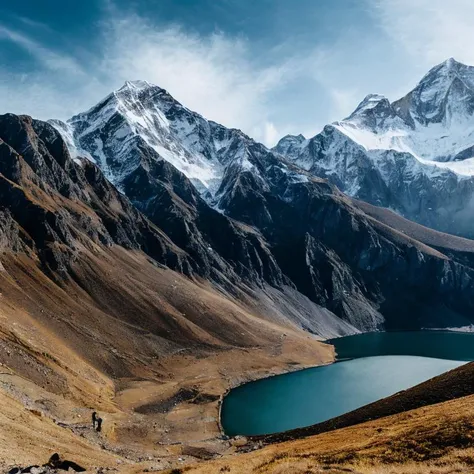 vertical mountain, peaks,snow mountain,lake, natural,Mount Everest,
peak,landscape, outdoors,