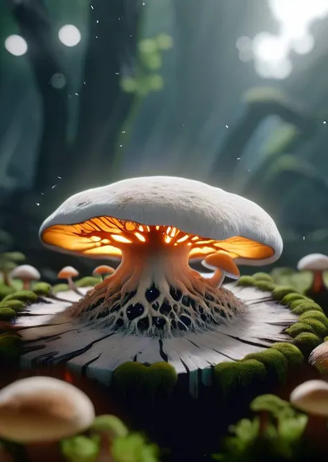 macrocosm, proliferation of fungal mycelium, (masterpiece), (realistic), 8k, RAW photo, very wide shot, octane render, unreal engine, volumetrics dtx, (film grain, bokeh, blurry foreground)