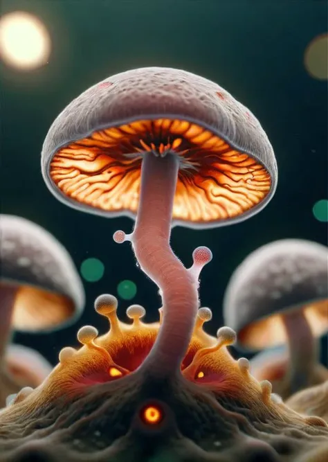 microcosm, under a microscope, spread of fungal disease, (masterpiece), (realistic), 8k, RAW photo, very wide shot, octane render, unreal engine, volumetrics dtx, (film grain, bokeh, blurry foreground)