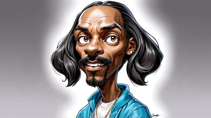 Cel Shaded Art, Masterpice,High Quality, <lora:PE_Caricature:0.8> PECaricature, Snoop Dog, 2D, flat color, toon shading, cel shaded style