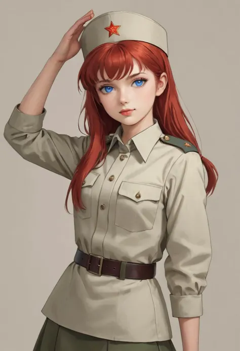 (((holds the flag of the USSR in his hands))), May 9, Victory Day,
us (long hair, red hair, low twintails, blue eyes,(petite build), small breasts, wide hips, short height) <lora:UlyanaPonyV1:0.65> 
 Soviet Military uniform, skirt, belt, garrison cap,(white uniform:1.4)  <lora:Soviet_Military_Uniform:0.7>